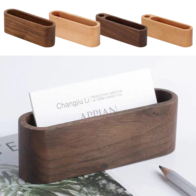 Home Office Tech Gadgets - Stojak na wizytówki Drewniany organizer na