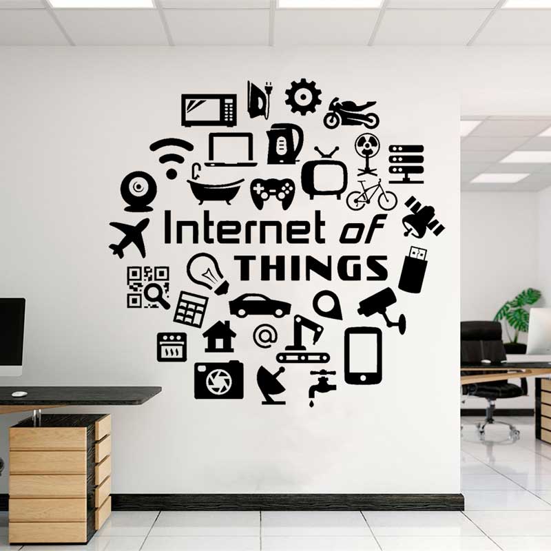Tech Office Wall Decor - Tech winylowe naklejki ścienne Internet rzeczy