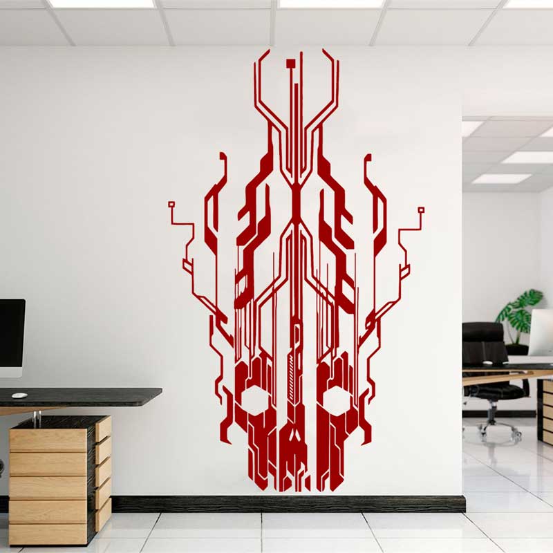 Chip Circuit Tech Skull Winylo – Tech Office Wall Decor recenzja i cena