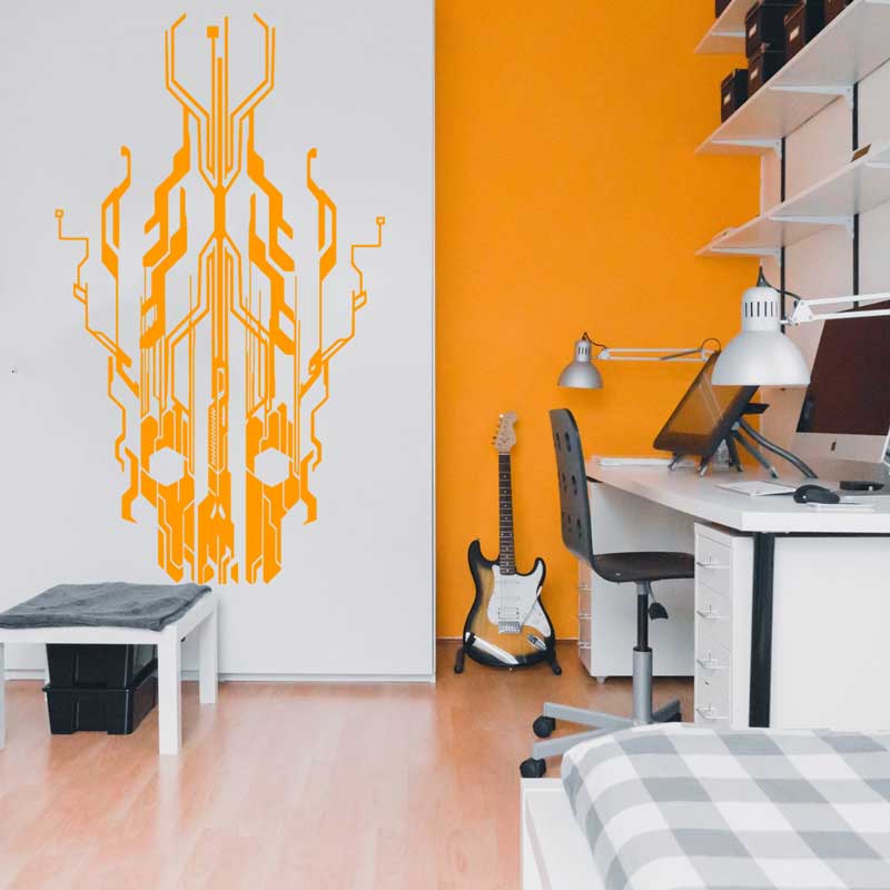 Chip Circuit Tech Skull Winylo – Tech Office Wall Decor recenzja i cena