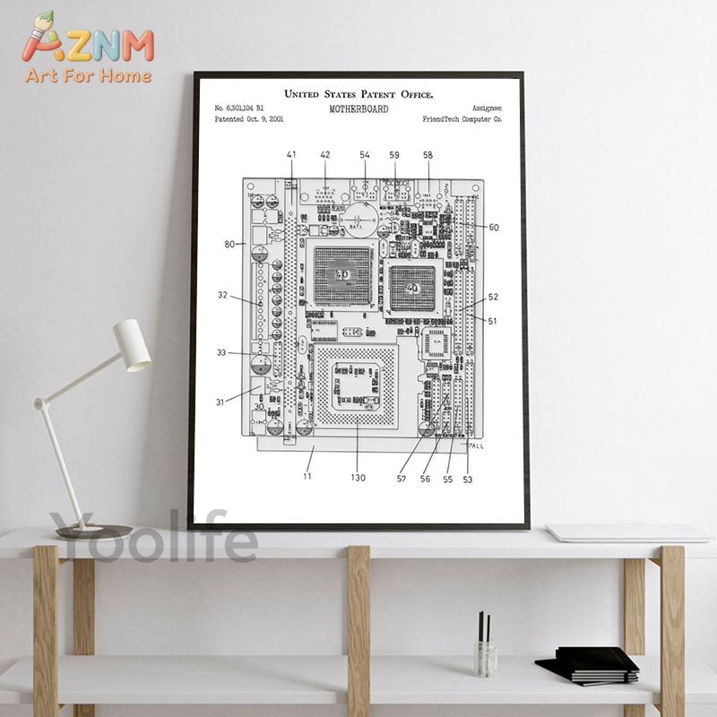 Obraz na płótnie z patentem na – Tech Office Wall Decor recenzja i cena