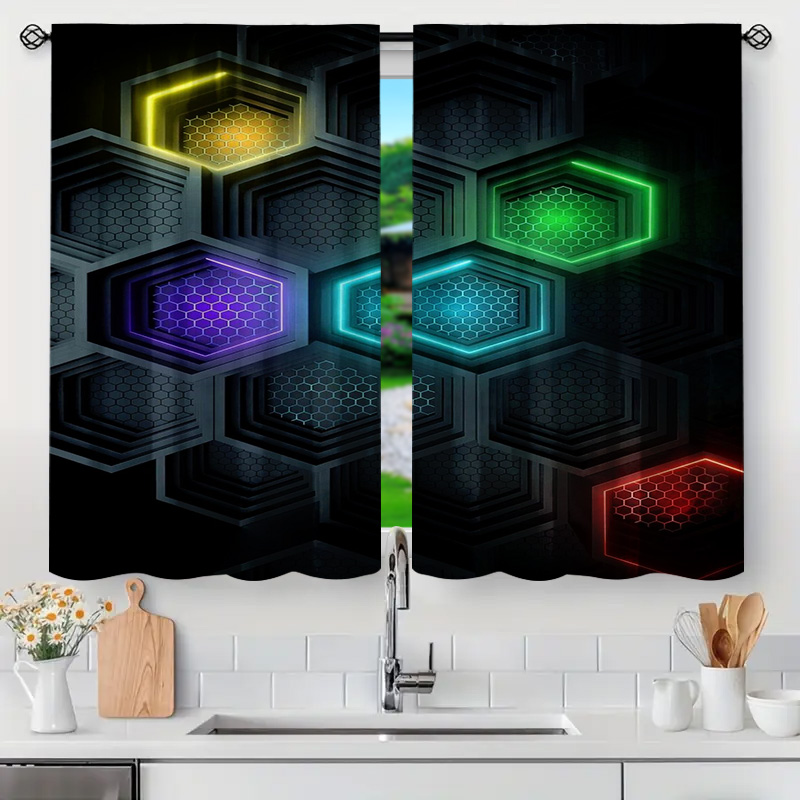 2 szt. Nowoczesnych zasłon geo – Office Tech Room recenzja i cena