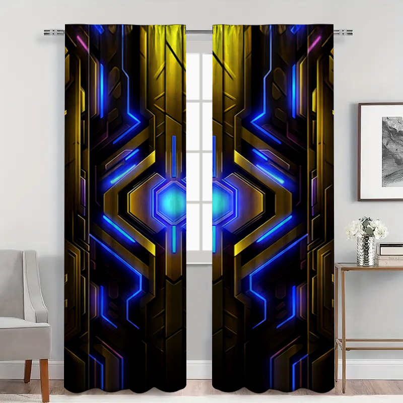 2 szt. Geometryczne zasłony te – Office Tech Room recenzja i cena