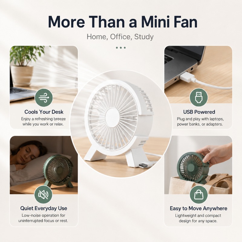 Mini USB Wentylator Stołowy z  – Home Office Tech Gadgets recenzja i cena