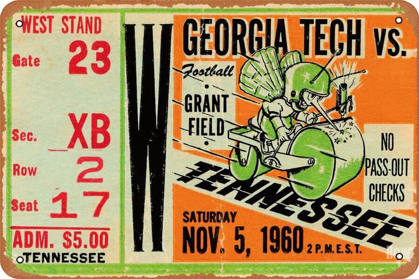 Plakat 1960 GEORGIA TECH VS. T – Tech Office Wall Decor recenzja i cena