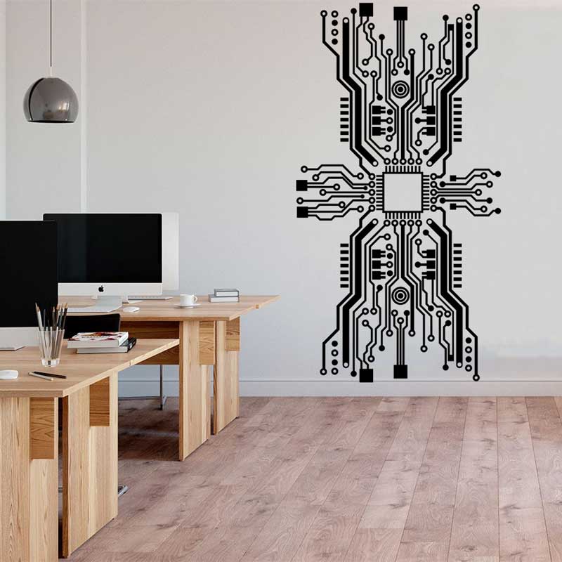 Naklejka ścienna z obwodami dr – Tech Office Wall Decor recenzja i cena