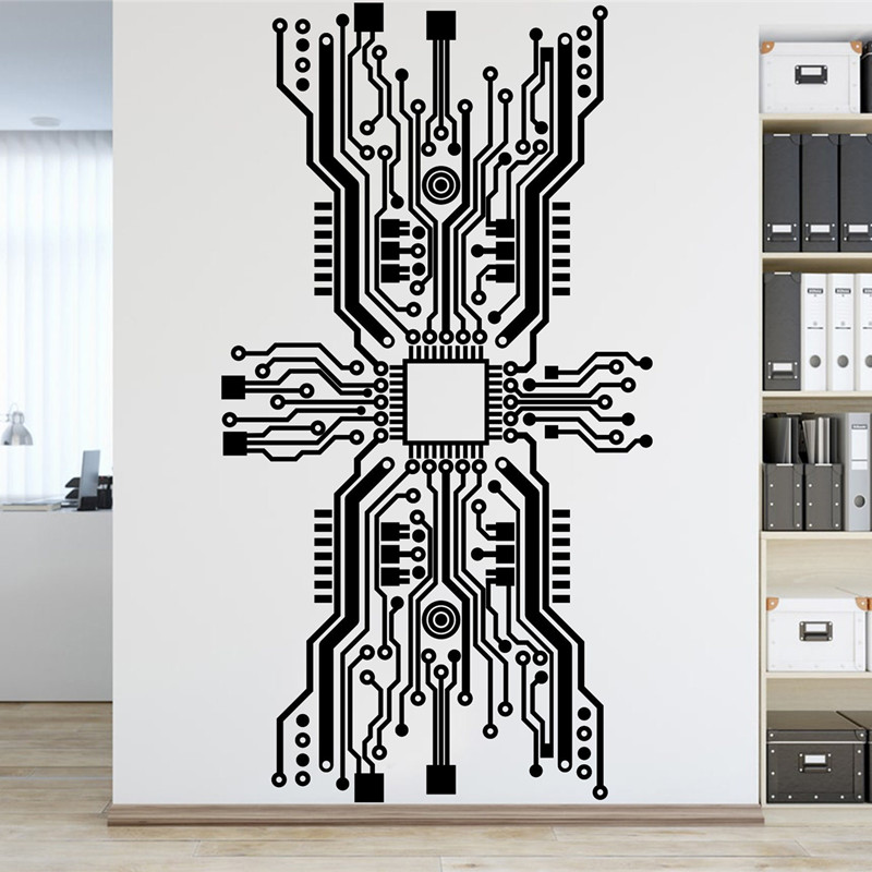 Naklejka ścienna z obwodami dr – Tech Office Wall Decor recenzja i cena